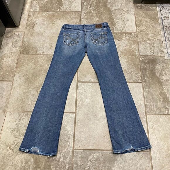 BKE 28x31.5 Stella Stretch Low Rise Distressed Bootcut Denim Jeans - Picture 10 of 10